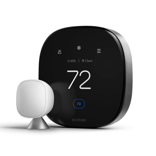 ecobee New Smart Thermostat Premium with Smart Sensor and Air Quality Monitor - Programmable Wifi Thermostat - Works with Siri, Alexa, Google Assistant