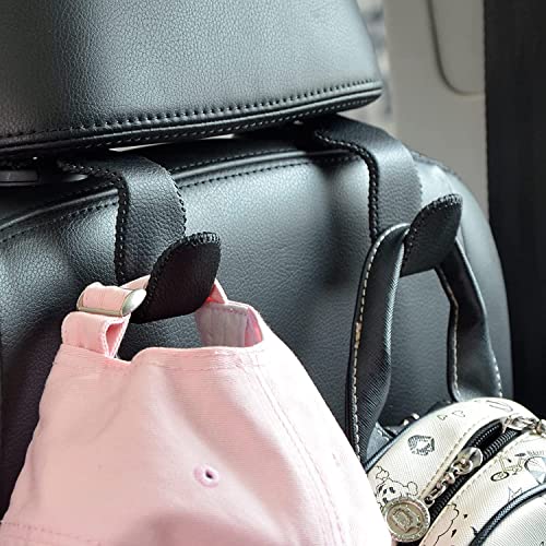 yicheyiyou Car Hooks Universal Car Vehicle Back Seat Headrest Hanger Holder Hook Microfiber Leather & Stainless Steel for Bag Purse Cloth Drink Grocery (Black)
