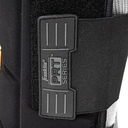 Franklin Sports Baseball + Softball Leg Guard - PRT Series Adult Shin + Foot Shield for Batting - Protective Leg + Ankle Guard with Toe Plate - Right Hand + Left Hand Hitters - Black/Gold - One Size