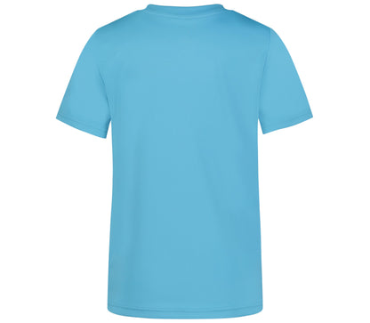 Messi Boys' Lifestyle Short Sleeve Top, Standard Shirt with Logo, Comfortable Fit, AIR Blue