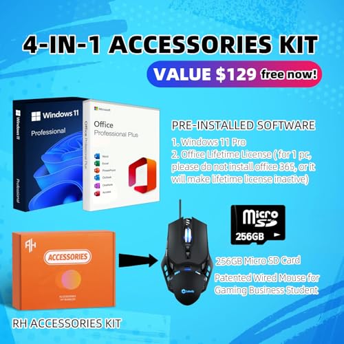 HP 2025 Latest 14" HD Laptop Computer, Intel Processor N150, 16 GB RAM, 384 GB Storage(128GB UFS+256GB MSD), with Office Lifetime License, Copilot AI, Wi-Fi 6, Webcam, Windows 11 Pro, w/Accessories