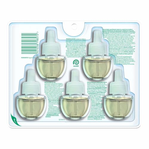 Air Wick Plug in Scented Oil Refill, 5ct, Lavender and Chamomile, Essential Oils, Air Freshener