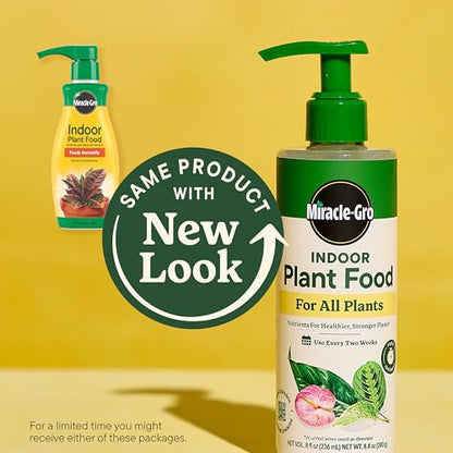 Miracle-Gro Indoor Plant Food for All Plants, Liquid Plant Food for Houseplants, Flowers, Vegetables, Herbs, and More, 8 fl. oz., 2-Pack