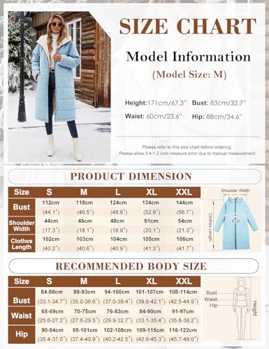 Yusongirl Womens Winter Long Coats Trendy Puffer Jacket Sherpa Fleece Lined Down Coat Long Sleeve Parka Oversized with Hood