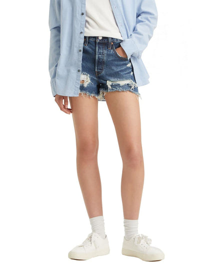 Levi's Women's 501 Original Shorts (Also Available in Plus), Dark Indigo Destructed, 30