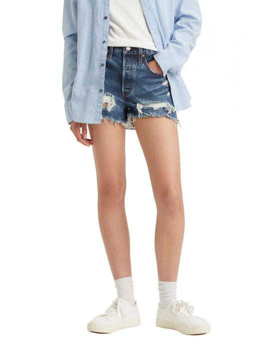 Levi's Women's 501 Original Shorts (Also Available in Plus), Dark Indigo Destructed, 30