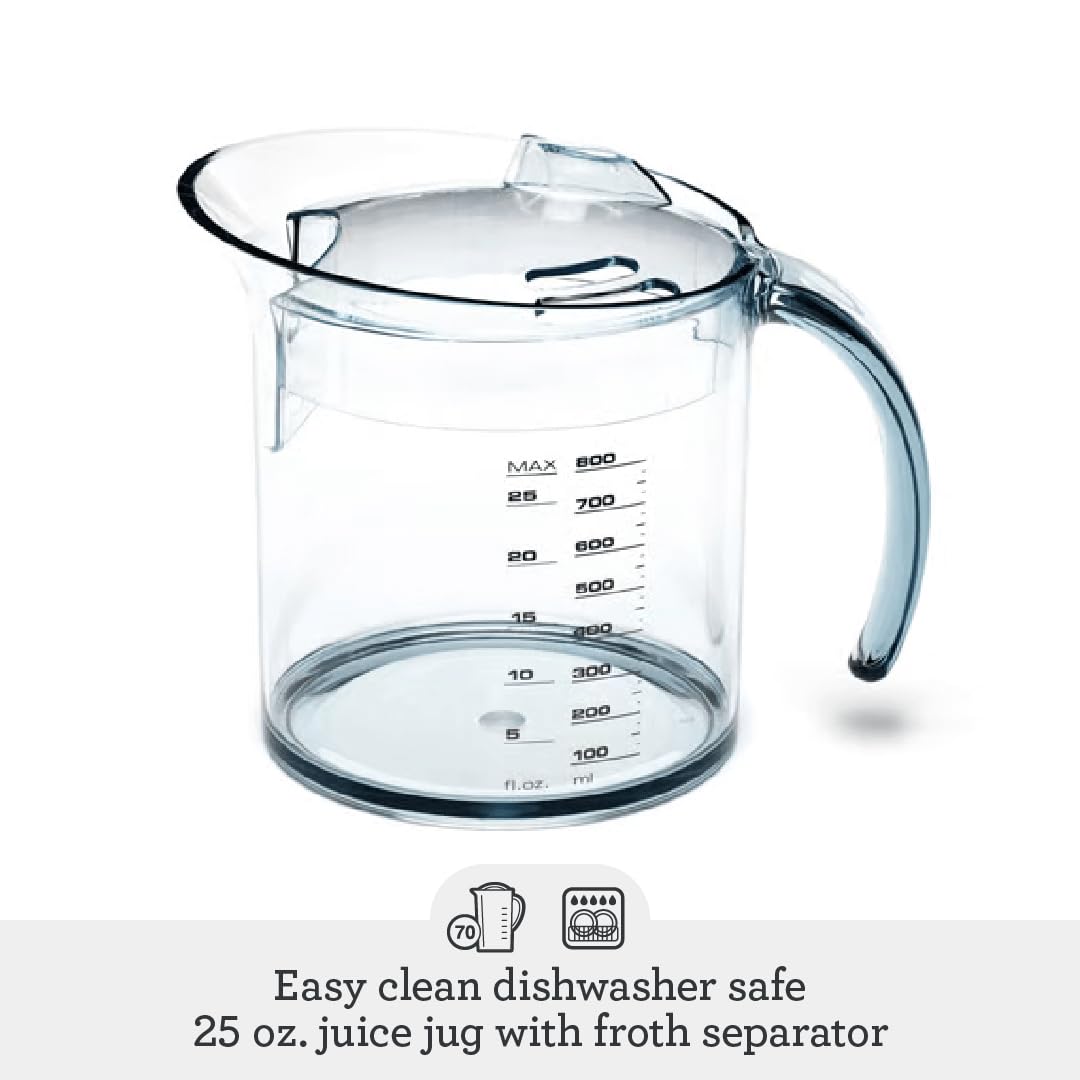 Breville BJE200XL Juice Fountain Compact Centrifugal Machine, 25 fl oz, Silver