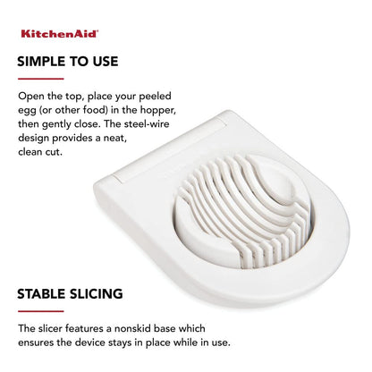 KitchenAid Classic Egg Slicer with Stainless Steel Wires, 9 Inch, White
