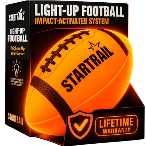 Glow in The Dark Football | Ultra-Bright Double LED Light-Up Football Size 6 with 3 Extra Batteries and Pump for Kids & Teens Ages 6+