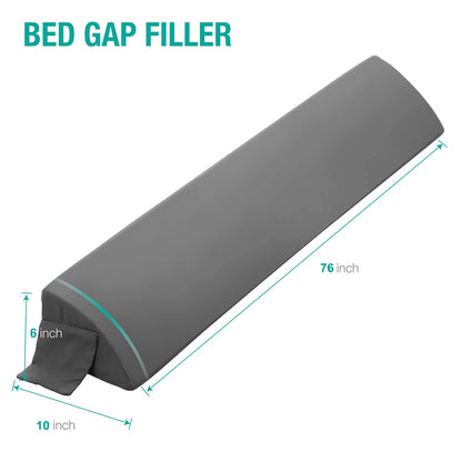 Vekkia King Wedge Pillow Headboard/Bed Wedge Pillow for Headboard/Bed Gap Filler/Headboard Pillow,Pillow Wedge for Headboard Gap(0-6"),Stop Loosing Your Pillows,Phone(Gray 76"x10"x6")