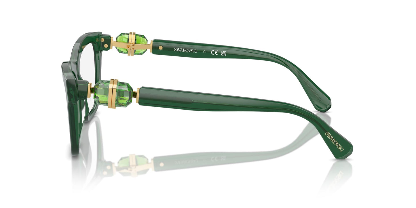 Swarovski SK2021 Prescription Eyewear Frames, Transparent Green/Demo Lens, 55 mm