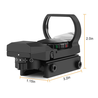 Feyachi RS-29 Reflex Sight, Red & Green Illuminated 4 Reticles Red Dot Sight Gun Sight for 20mm Picatinny Rail, 1x22x33mm