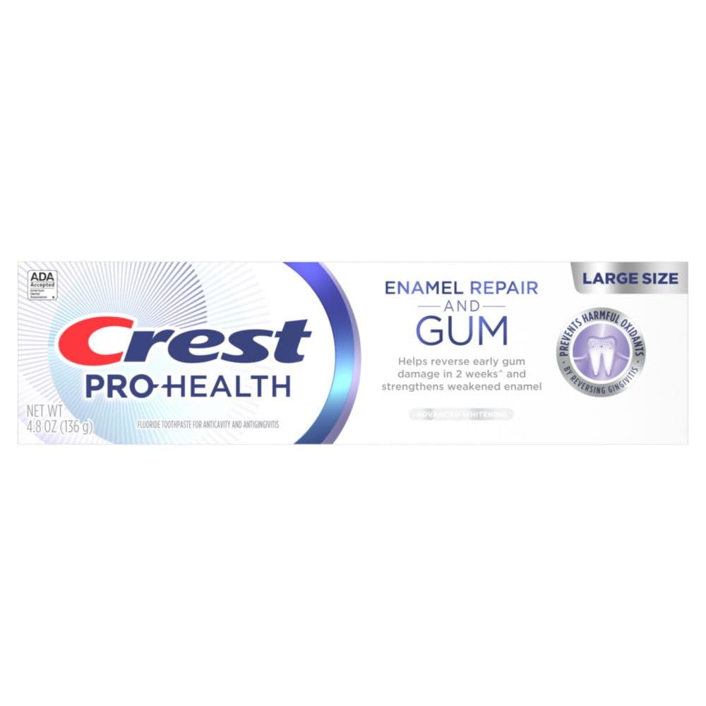 Crest Pro-Health Enamel Repair and Gum Toothpaste 4.8 oz Anticavity, Antibacterial Flouride Toothpaste, Clinically Proven, Gum and Enamel Protection, Advanced Whitening