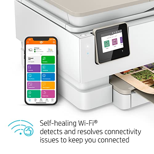 HP ENVY Inspire 7955e Wireless Color Inkjet Printer, Print, scan, copy, Easy setup, Mobile printing, Best-for home, 3 months of Instant Ink included, White