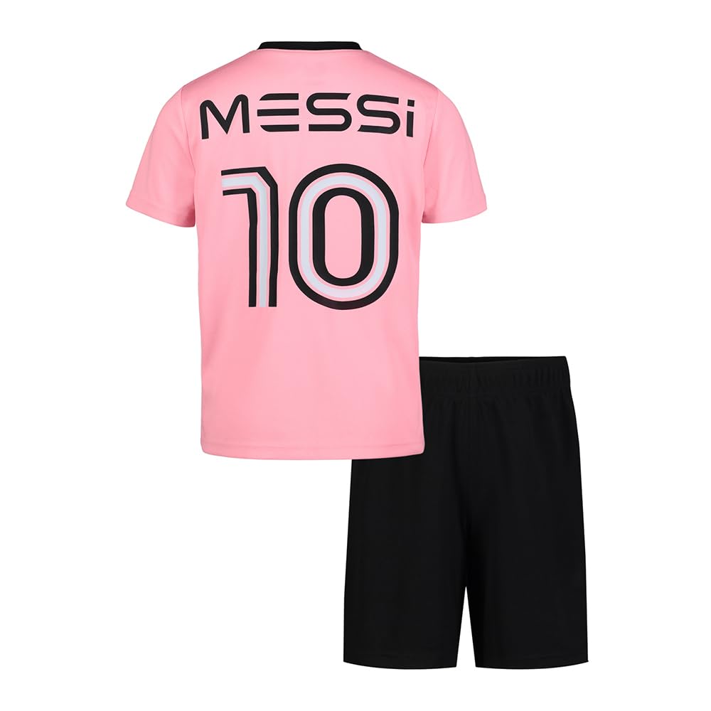 Messi Boys Lifestyle Short Sleeve 2-Piece Set, Jersey Set with Comfortable Top & Shorts