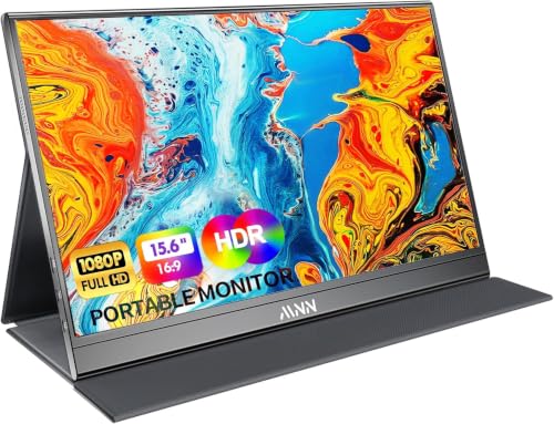 MNN 15.6" FHD 60Hz Portable Monitor USB-C HDMI IPS HDR Gaming Laptop | 15.6" FHD IPS HDR, USB-C one-cable, PC/Mac/Phone/Switch, Smart Case,Laptop , low blue, work&game