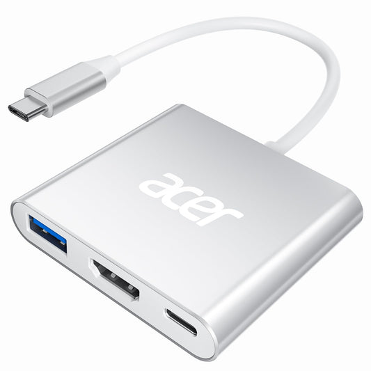 Acer USB C Hub, 4K USB C to HDMI Adapter with 100W PD & USBA 3.0 Port HDMI to USBC Dongle Multiport Digital AV Converter for MacBook Pro/Air, iPad, Tablets, Switch, TV, Monitor and More