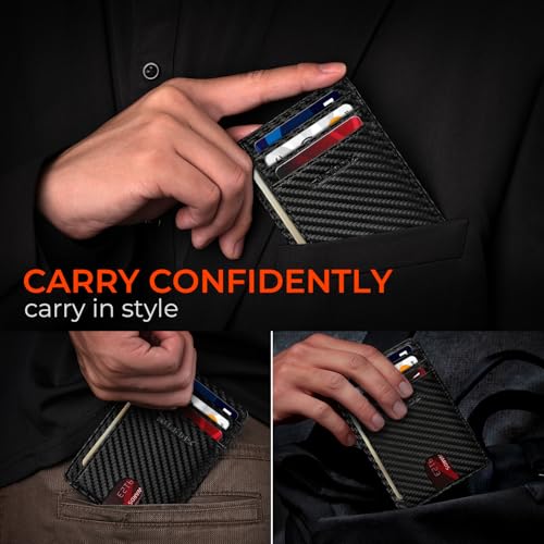 RUNBOX Slim ID Cases Minimalist Front Pocket RFID Blocking Leather Wallets for Men and Women Card Holder Wallets Gifts for men