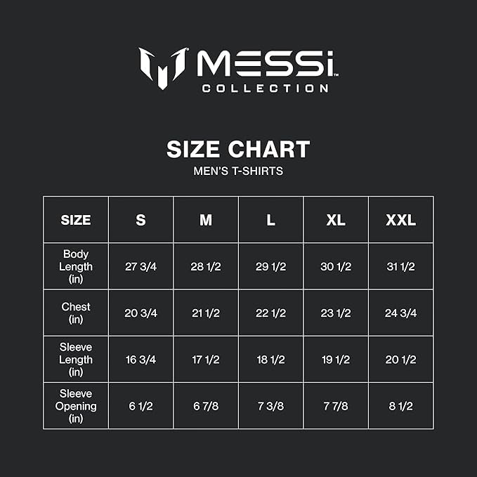 MESSI Men's Lifestyle Short Sleeve T-Shirt, Standard Fit Graphic Tee, Cotton Jersey Knit, Bright White