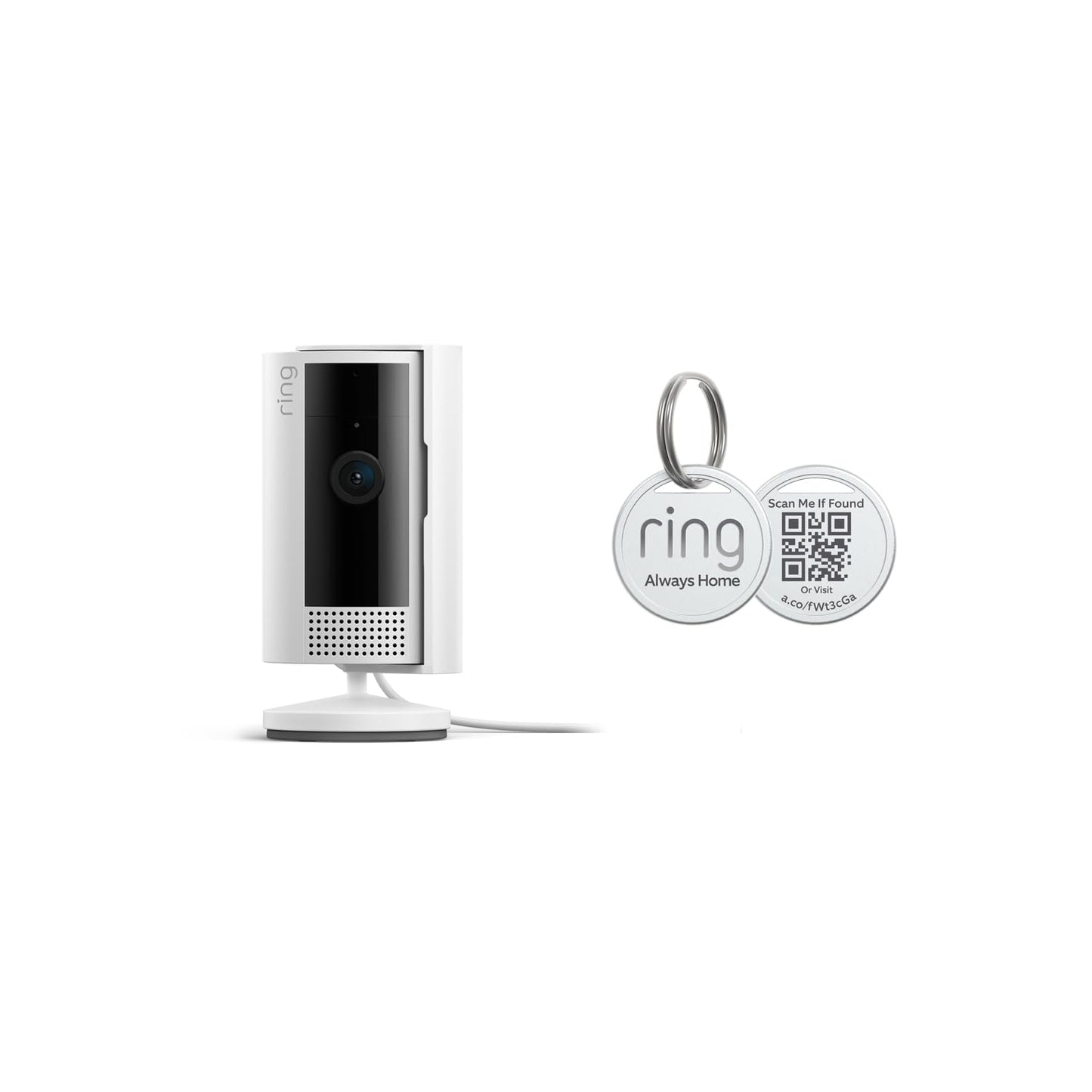 Ring Indoor Cam (2nd Gen), White with Ring Pet Tag