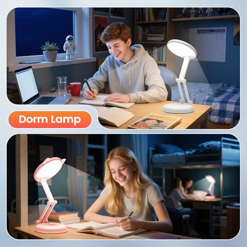 One Fire Desk Lamp for College Dorm Room,Dimmable Battery Powered Lights,3600mAh Rechargeable Wireless&Cordless Table Lamp,Small Mini Lamp&Portable Light for Dorm,Bed,Reading,Craft,Home,Office,Nail