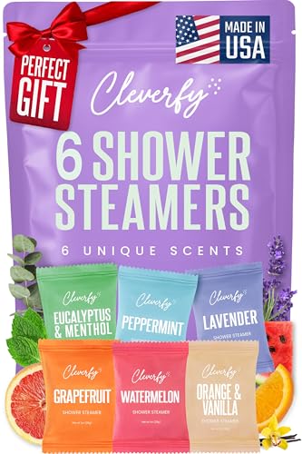 Cleverfy Shower Steamers Aromatherapy Gifts for Women and Men, 6 Tablets