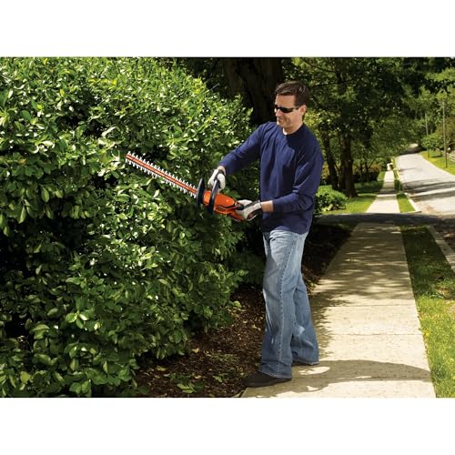 BLACK+DECKER 20V MAX Cordless Hedge Trimmer, Battery and Charger Included, 22 Inch Steel Blade Lightweight Bush Trimmer, Soft Grip, Less Vibration (LHT2220)