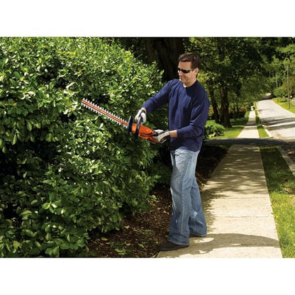 BLACK+DECKER 20V MAX Cordless Hedge Trimmer, Battery and Charger Included, 22 Inch Steel Blade Lightweight Bush Trimmer, Soft Grip, Less Vibration (LHT2220)
