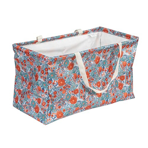 Household Essentials Flower Print Krush Container All-Purpose Utility Tote, Multicolor