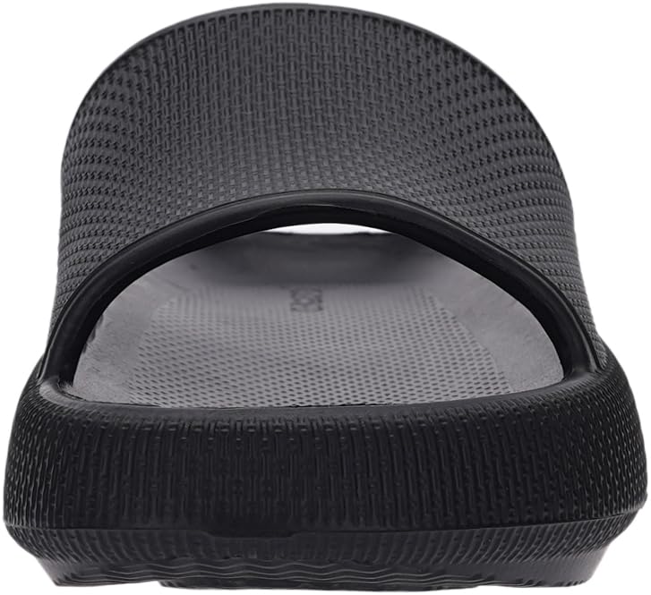 Joomra Shower Slippers for Women Mens Foam Pillow House Shower Bath Bathroom Puffy Home Platform Sandals Cushion Slides for Ladies Female Male Sandles Black 39-40