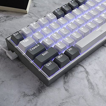 Redragon K617 Fizz 60% Wired RGB Gaming Keyboard, 61 Keys Hot-Swap Compact Mechanical Keyboard w/White and Grey Color Keycaps, Linear Red Switch, Pro Driver/Software Supported