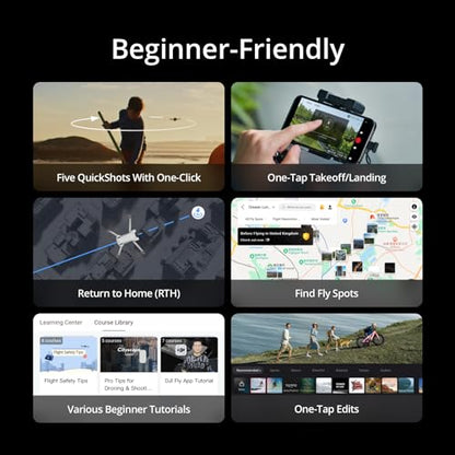 DJI Mini 3, Lightweight 3x Mechanical Gimbal Mini Camera Drone with 4K HDR Video, 38-min Flight Time, up to 32800ft (10km) Video Transmission, True Vertical Shooting, GPS Auto Return Integrated