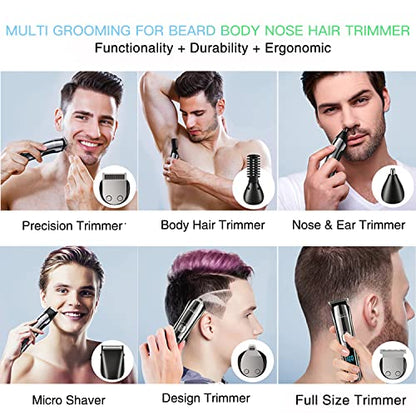 Brightup Beard Trimmer for Men - 19 Piece Mens Grooming Kit with Hair Clippers, Electric Razor, Shavers for Mustache, Body, Face, Ear, Nose Hair Trimmer, Fathers Day Gifts