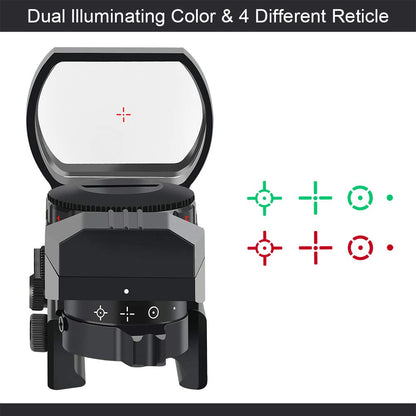 Feyachi Reflex Sight - Adjustable Reticle (4 Styles) Both Red and Green in One Red Dot Sight