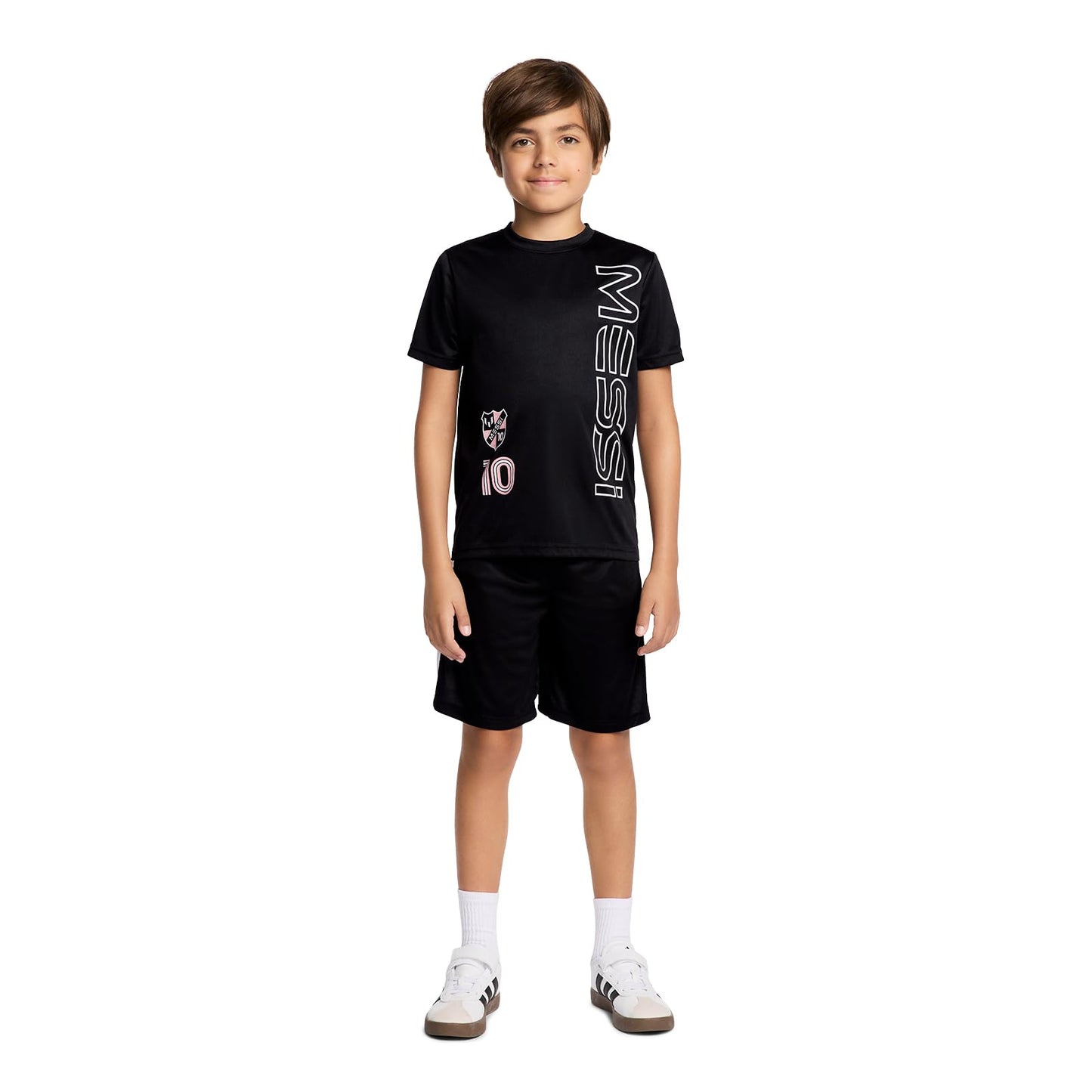 Messi Boys Lifestyle Short Sleeve 2-Piece Set, Jersey Set with Comfortable Top & Shorts