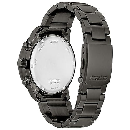 Citizen Men's Eco-Drive Sport Casual Brycen Weekender Chronograph Gray Stainless Steel Watch, 12/24 Hour Time, Date, Luminous Markers, 44mm