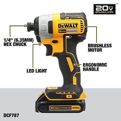 DEWALT 20V MAX Cordless Drill, Impact Driver, 2-Tool Power Tool Combo Kit, Brushless Power Tool Set with 2 Batteries and Charger Included (DCK277D2)