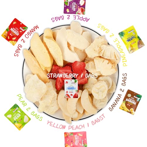 ONETANG Freeze-Dried Mixed Fruit, 12 Pack Single-Serve Pack, Non GMO, Kosher, No Add Sugar, Gluten free, Vegan, Holiday Gifts, Healthy Snack 0.35 Ounce