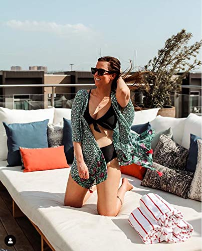 Moss Rose Women's Beach Cover up Swimsuit Kimono with Bohemian Floral Print, Loose Casual Resort Wear