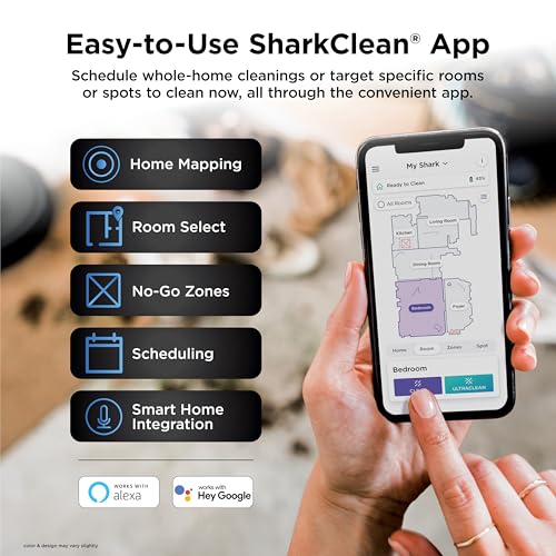Shark AV2501S AI Ultra Robot Vacuum, with Matrix Clean, Home Mapping, 30-Day Capacity HEPA Bagless Self Empty Base, Perfect for Pet Hair, Wifi, Dark Grey