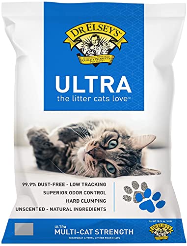 Dr. Elsey’s Premium Clumping Cat Litter - Ultra - 99.9% Dust-Free, Low Tracking, Hard Clumping, Superior Odor Control, Unscented & Natural Ingredients