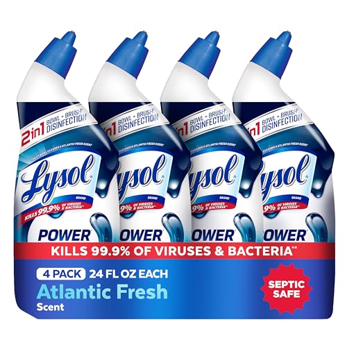 Lysol Toilet Bowl Cleaner Clinging Gel, Power, 24 oz, 4 Pack