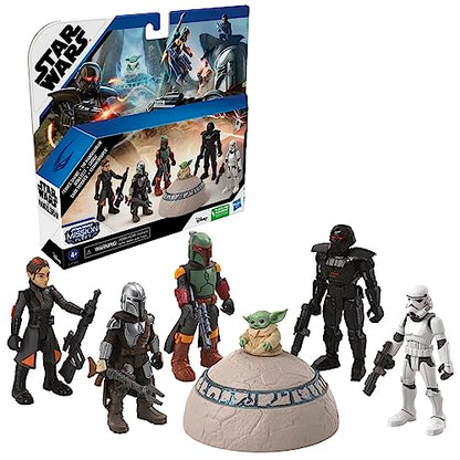 STAR WARS Mission Fleet, 2.5-Inch Scale Mandalorian Action Figure Set with 6 Figures & 8 Accessories, Toys for 4 Year Old Boys & Girls (Amazon Exclusive)