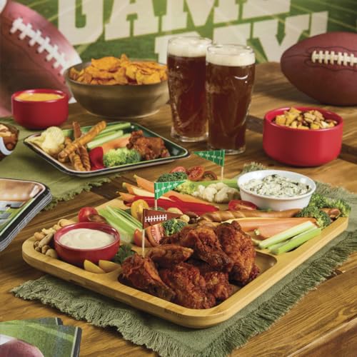 FARBERWARE Build-a-Board Cutting Board with Compartments and Clear Locking Lid for Charcuterie, Snacks, Bamboo