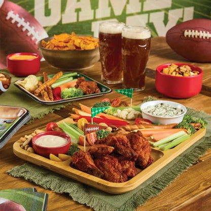 FARBERWARE Build-a-Board Cutting Board with Compartments and Clear Locking Lid for Charcuterie, Snacks, Bamboo