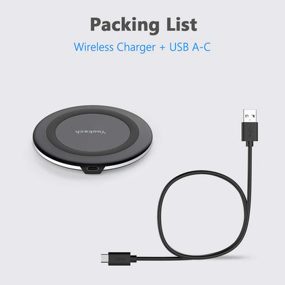 Yootech Wireless Charger,10W Max Fast Wireless Charging Pad Compatible with iPhone 15/15 Plus/15 Pro Max/14/13/SE 2022/12/11/X/8,Samsung Galaxy S22/S21/S20,for AirPods Pro 2(No AC Adapter)