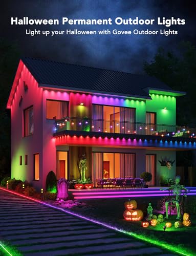 Govee Permanent Outdoor Lights, Smart RGBIC Outdoor Lights with 75 Scene Modes, 150ft with 108 LED Eaves Lights, IP67 Waterproof for Halloween Decorations, Christmas, Work with Alexa, Google Assistant