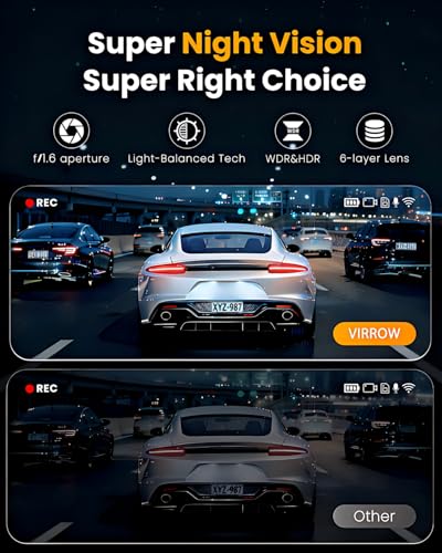 XYGCACO 4 Channel 360° Dash Cam Front and Rear, 4K+1080P*3 FHD Car Camera