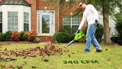 Greenworks 40V (185 MPH / 340 CFM / 75+ Compatible Tools) Cordless Brushless Leaf Blower / Vacuum, 4.0Ah Battery and Charger Included