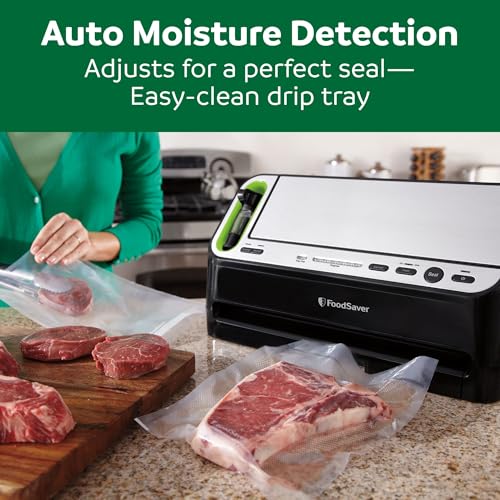FoodSaver V4400 2-in-1 Vacuum Sealer Machine with Automatic Vacuum Sealer Bag Detection and Starter Kit